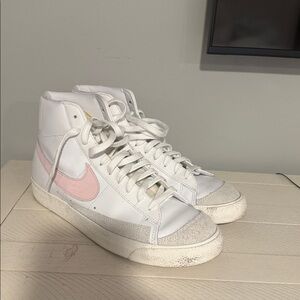 Nike blazer White and Pink High-Top Sneakers